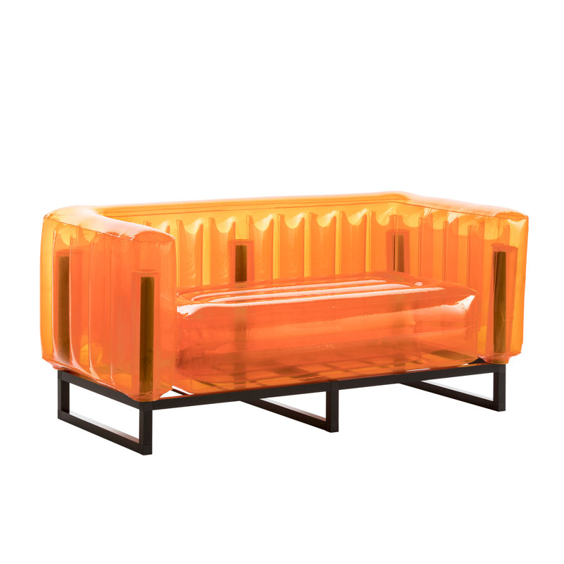 Yomi 151cm Wide Patio Sofa with Cushions, Orange