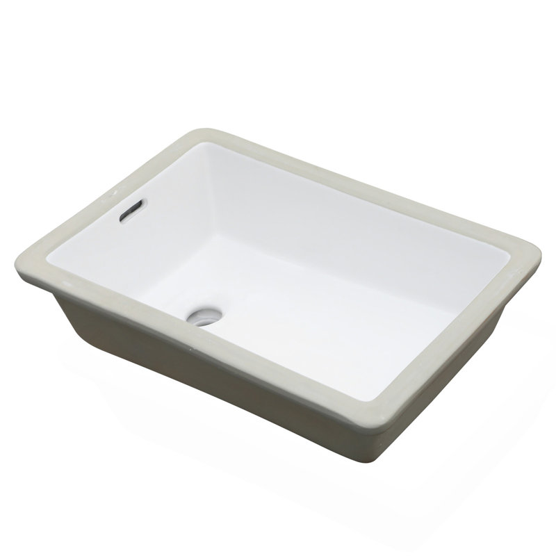 13.75"X20.25" White Ceramic Vertical Undermount Bathroom Sink With Overflow(Includes Only The Bathroom Sink)