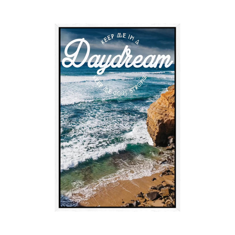 Sunset Cliffs by Bethany Young - Print on Canvas, 66.04cm H x 45.72cm W x 3.81cm D, White Framed