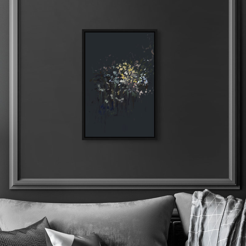 Midnight Flowers Print by Oliver Gal, 11"H x 16"W, Black Floater Frame