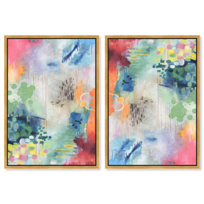Fun Papers Set Canvas Set of 2 Trendy Art Prints by Art Remedy