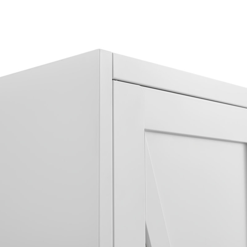 Armoire de rangement réglable en métal 2 portes avec 4 tablettes - Grand garde-manger pour cuisine, salon et bureau