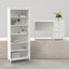 Ensemble de bureau 2 pièces Madrid - Bureau d'écriture avec 3 tiroirs de rangement et bibliothèque à 6 tablettes, blanc-132209750