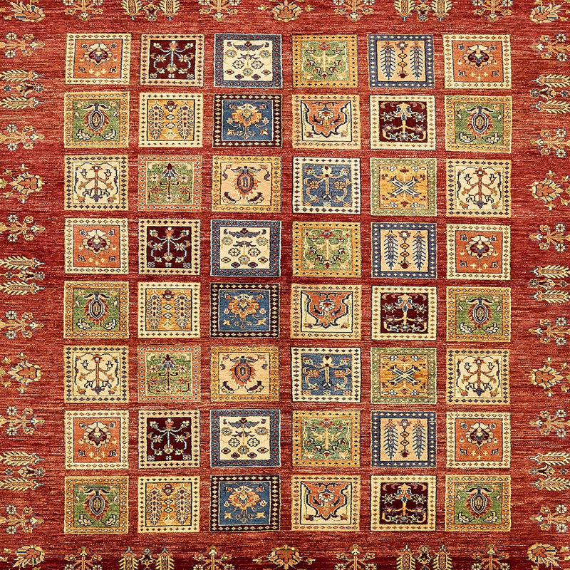 Tapis décoratif multicolore à motif abstrait, Carré 6 pi