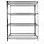 Étagères de rangement robustes en métal avec roulettes l 55,5 po x P 24 po x H 80 po, 4 niveaux réglables, capacité de 2400 lb, étagère de garage, rangement industriel roulant, noir