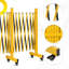 Barricade rétractable extensible, barrière d'allée pliante en métal 8/9 / 11/16/23 pi avec roulettes, clôture de sécurité extérieure portable pour la construction, la cour, le garage et le contrôle des foules-121471364
