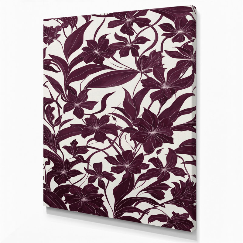 Abstract Florals 55 Red Canvas Wall Art