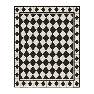 Chess Black Easy to Clean Vinyl Mat