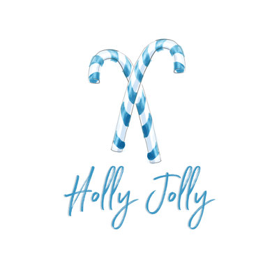Holly Jolly Blue - Wrapped Canvas Print