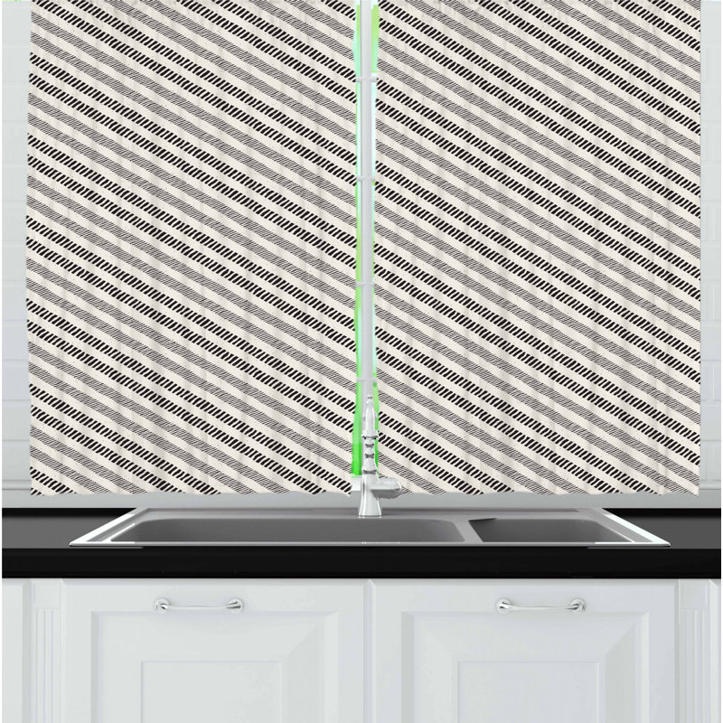 Striped Tailored Kitchen Curtain