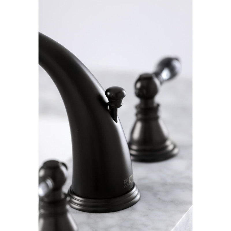 Robinet de salle de bain à large entraxe avec bonde Duchess, Noir mat