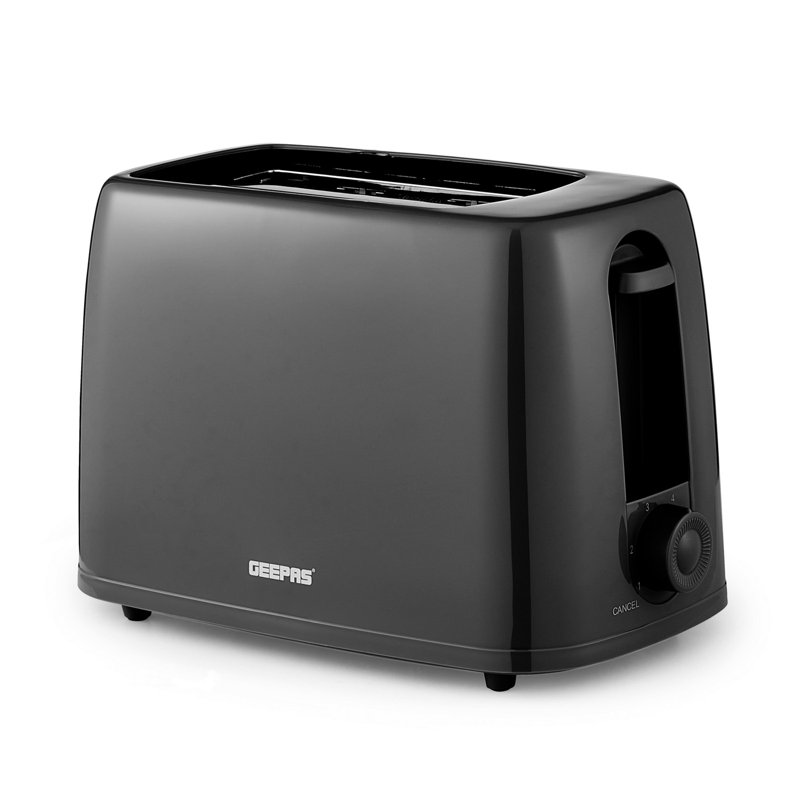 GEEPAS 2 Slice Toaster | 6 Browning Levels with Cancel Function | For Thin Small Bread Slice, Removable Crumb Tray Cool Touch Housing High Lift | Space-Saving Design | 1 Yr Warranty 650W