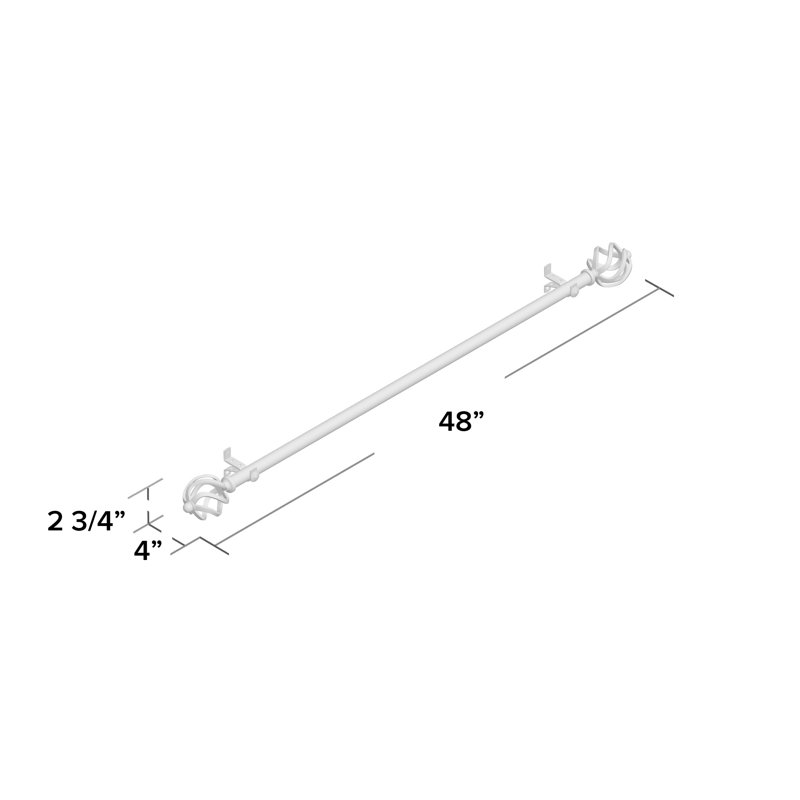 Tringle à rideaux simple Arnes, l 48 po à 84 po, Noir