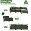 108" Modular Chenille Sectional Sofa with Movable Ottoman, Deep Seats, Side Pockets & 5 Pillows-1207185846
