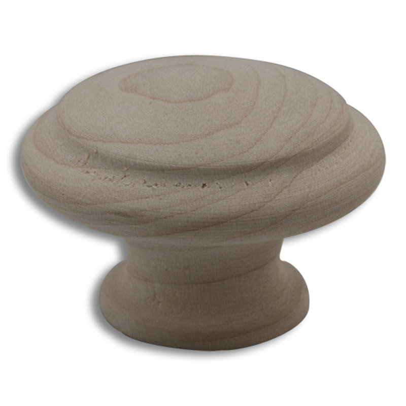 Maple Wood Unfinished 1-1/2" Round Knob