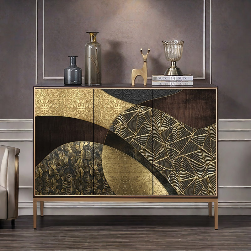 Light Luxury Wooden Rectangular Accent Cabinet