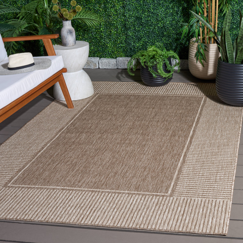 Tapis d'intérieur / extérieur oriental tissé à la machine Beach House, Rectangle 5 pi 3 po x 7 pi 6 po