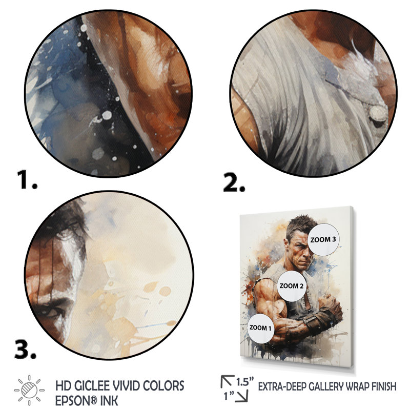 Art martial Jean Claude Van - reproduction d'art sur toile, H 32 po x l 16 po x P 1 po, Toile tendue