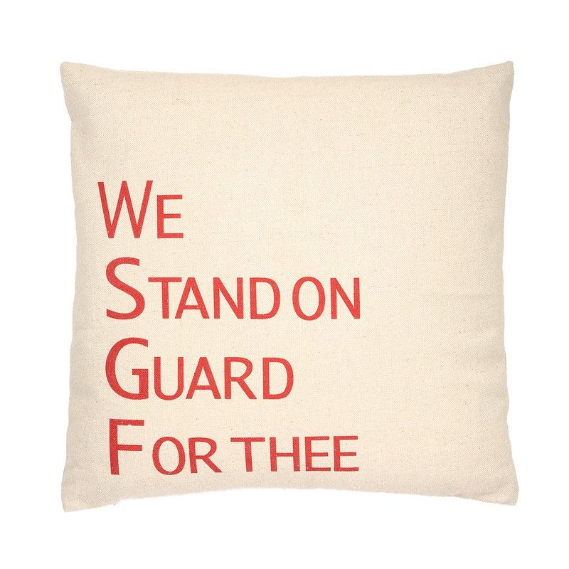  We Stand on Guard for Thee Throw Pillow, Red