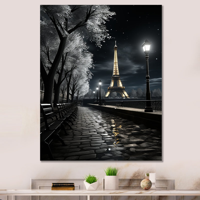 «Parisian Moonlit Night II», reproduction sur toile, Toile tendue, H 44 po x l 34 po