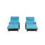 Ensemble de 2 chaises longues d'extérieur en osier avec coussins, chaise longue inclinable en osier-725307343