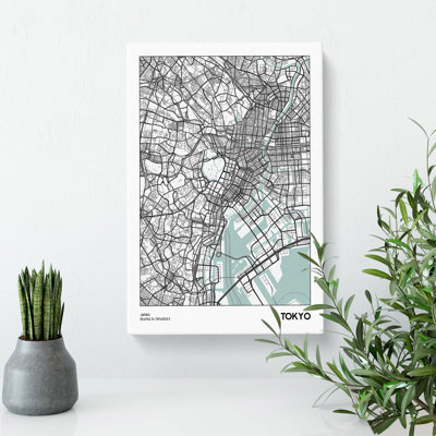 Map Tokyo Japan - Wrapped Canvas
