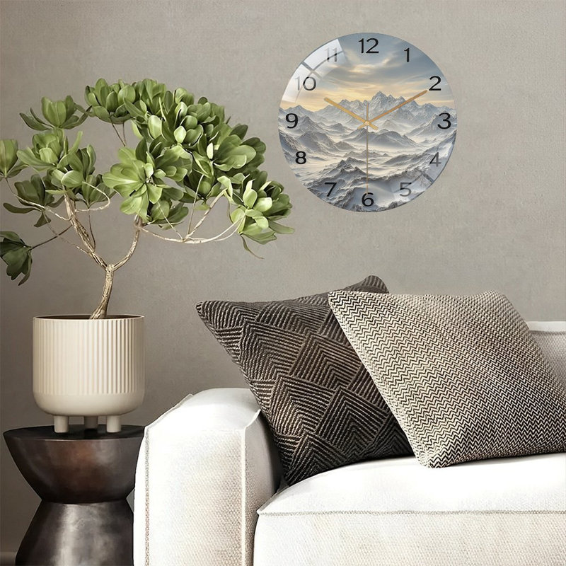 Horloge murale 12 po Snowy Mountain