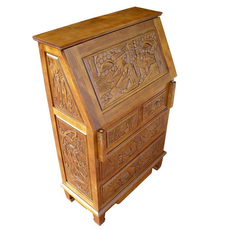 Abrams Solid Wood Secretary Desk