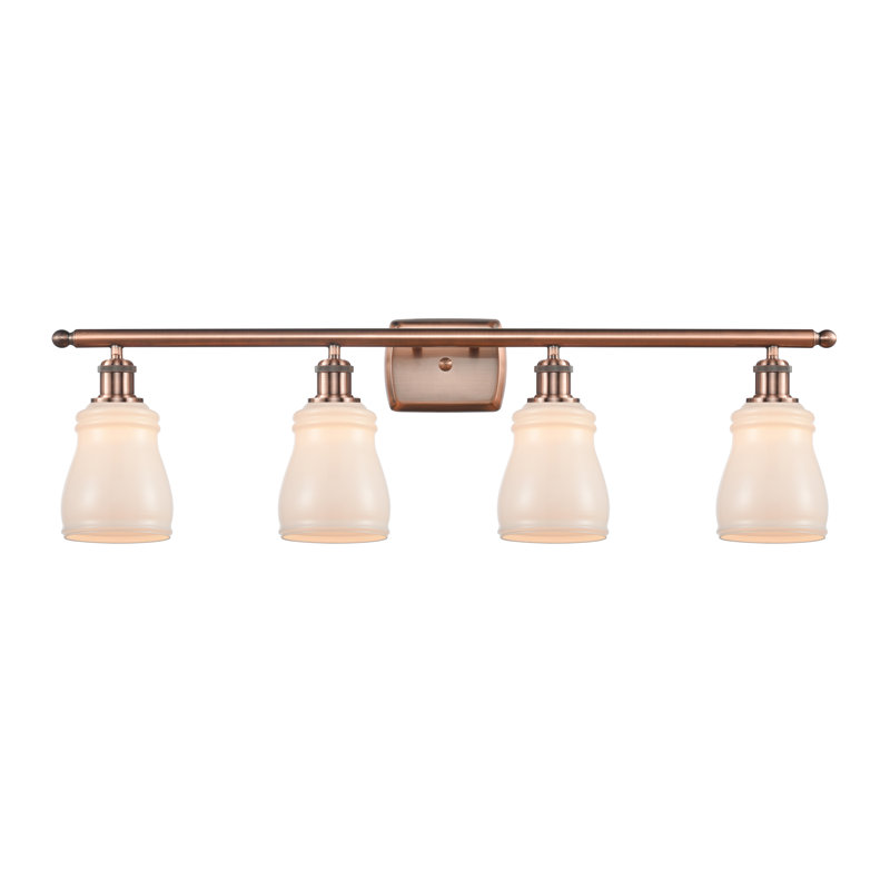 Éclairage pour salle de bain 3 lumières Mccarver, Blanc, Ampoule DEL 6 watts Vinage, Cuivre antique