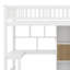 Wood Loft Bed With Built-In Desk, LED, Storage Shelves, Cabinets And Staircase-954693434
