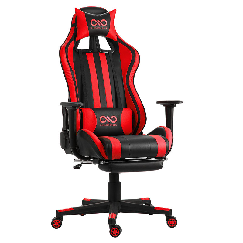 Fauteuil de jeu pour pc et course, Rouge
