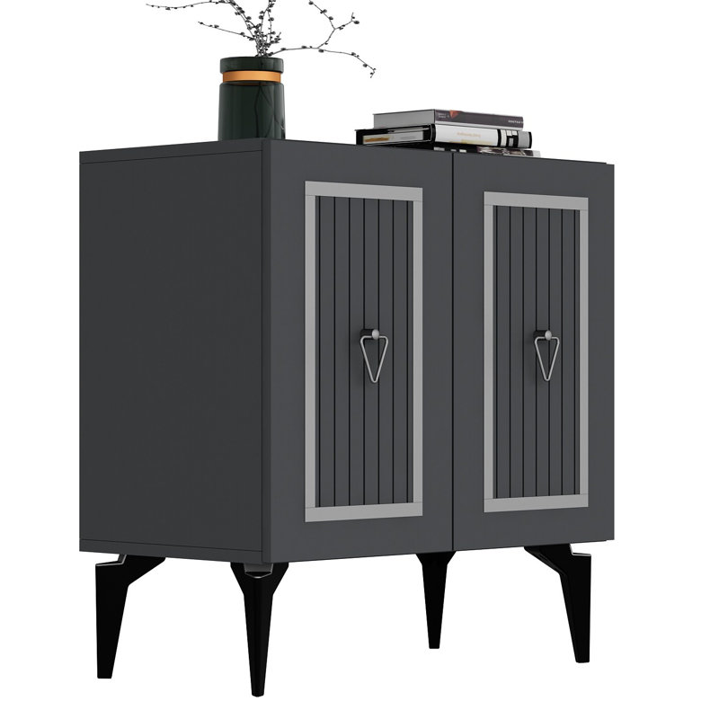 Olivia Accent Chest, Anthracite/Silver