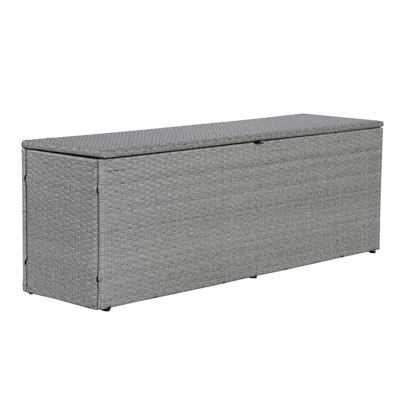 Happimess Nino Water Resistant Deck Box, Gray, 20.47" H x 59.06" W x 15.35" D