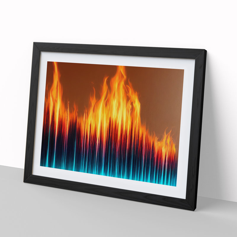 Heavenly Modern Abstract - Single Picture Frame Print, Black, 46cm H x 64cm W x 2cm D