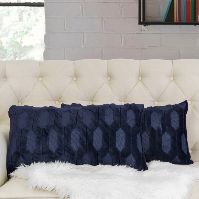 Housses de coussin en fausse fourrure Tatami, Saphir foncé