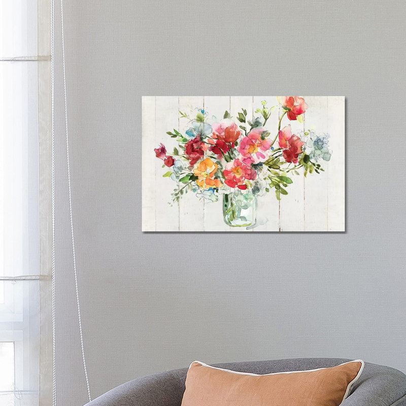 «My Summer Garden I» par Carol Robinson, reproduction d'art sur toile tendue, H 18 po x l 26 po x P 1,5 po