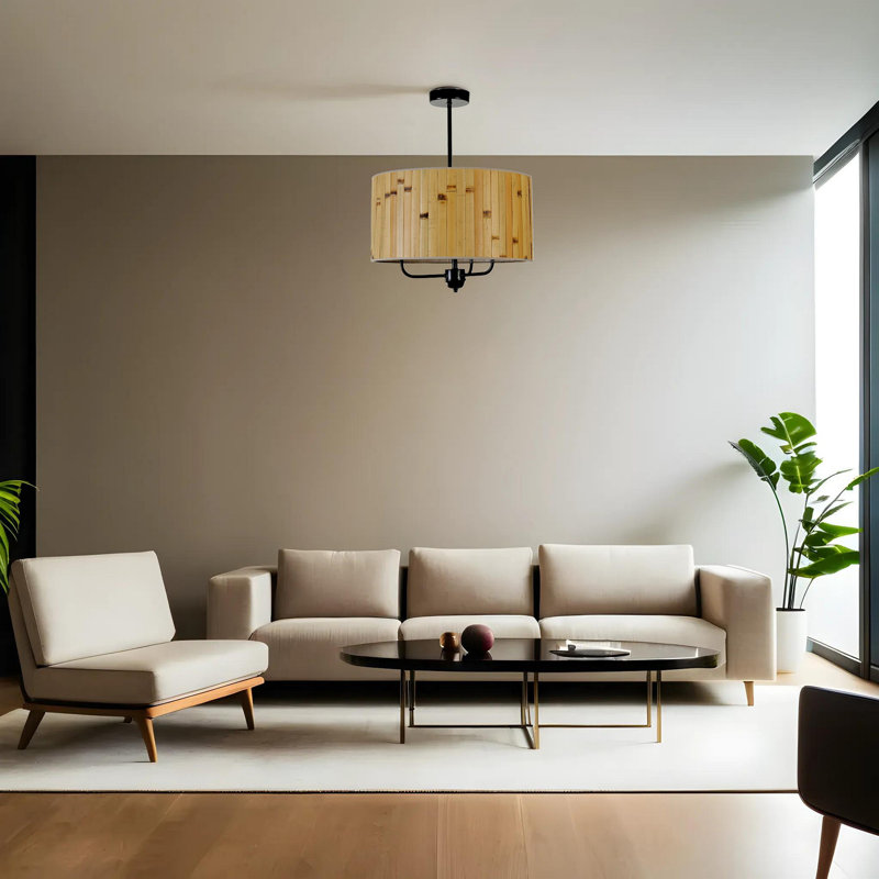 Chandle Chandelier, Oak/Black