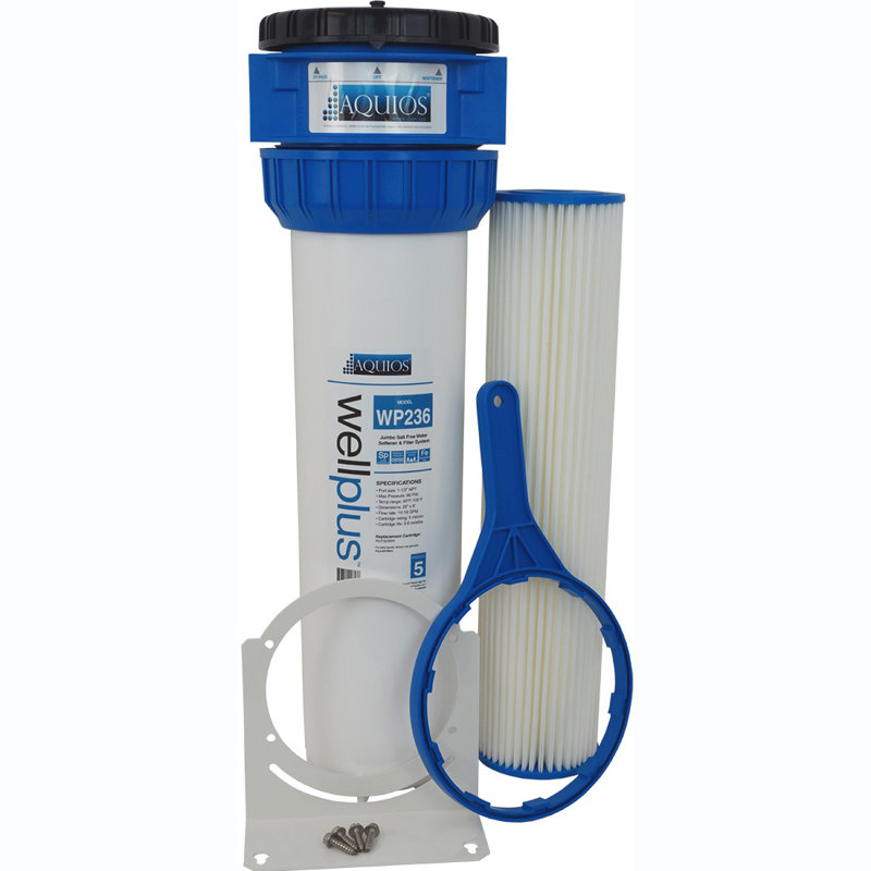 Aquios Blue and White Salt-Free Water Softener and Filter System