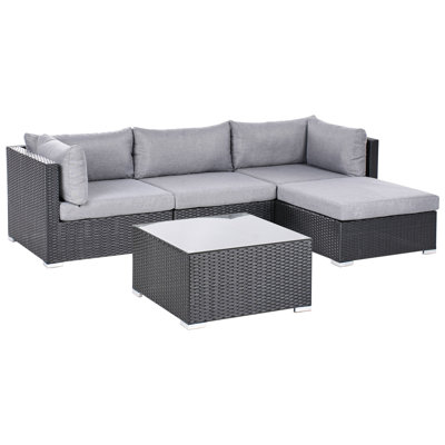 SANO Wicker 4 - Person Garden Lounge Set with Cushions