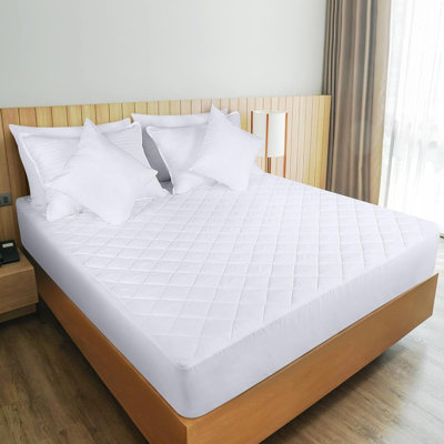 Quilted Fitted Mattress Pad King Size Elastic Fitted Mattress Topper Protector And Cover With Deep Pocket Stretches Up To Machine Washable