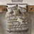 5 Piece Stripe Herringbone Comforter Set with Throw Pillows Brown Full/Queen