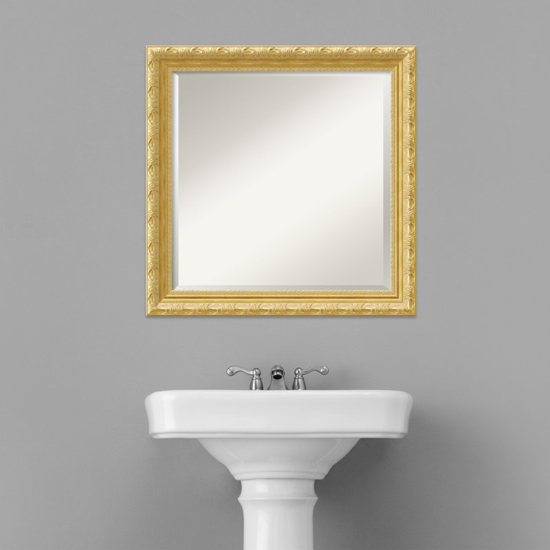 Presson Wood Flat Wall Mirror, 24" H x 24" W