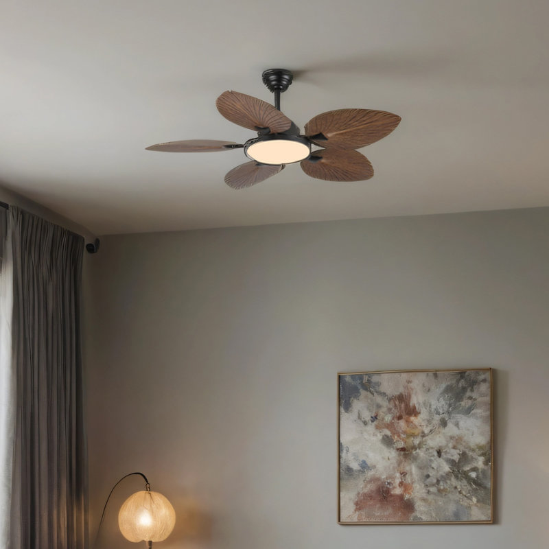 52inch Tropical Palm Leaf Ceiling Fan with Lights & Remote Control