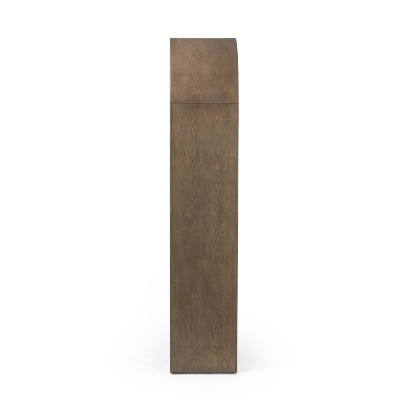 Risa Geometric Bookcase, Rustic Gray