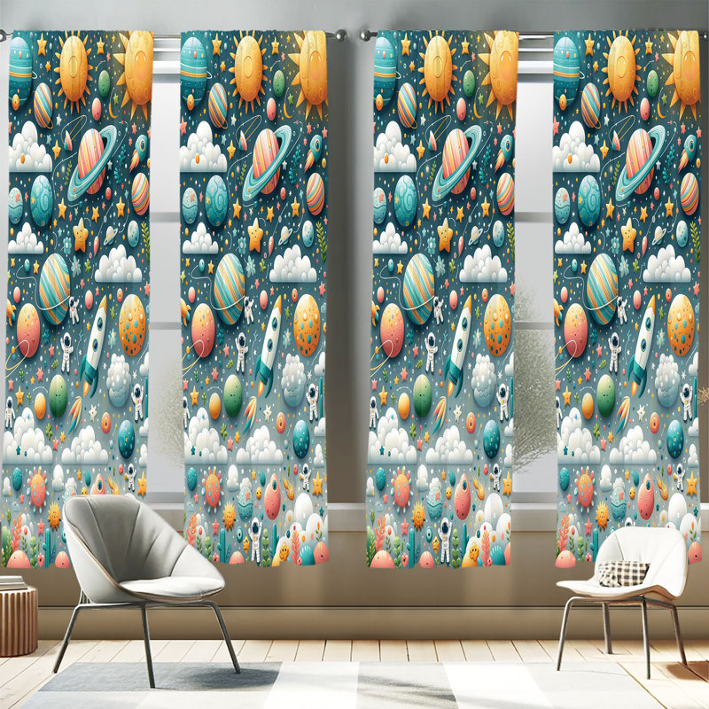 Ensemble de rideaux 4 pièces East Urban Home, L 56 po x L 63 po