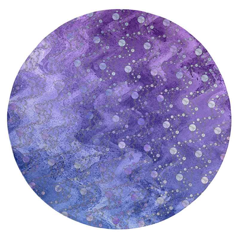 Chenille Polka Dots Indoor Rug, Round 5'