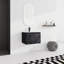 Meuble-lavabo mural 24 po avec lavabo en céramique et porte d'armoire à fermeture en douceur, ensemble KD