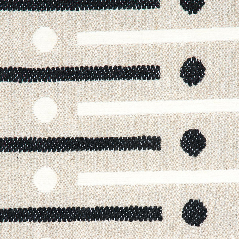 Serapo Rustic Weave Fabric, Carbon/Ivory