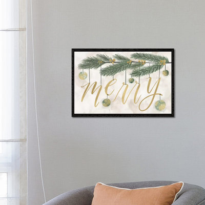 Gilded Christmas Greenery III 1 Piece Wall Art on Canvas