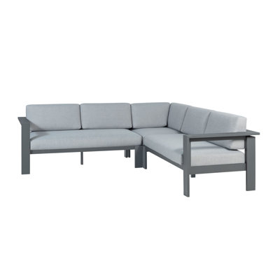 Elision 92'' Wide L-Shaped Metal with Cushions